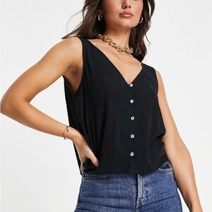 ASOS Crinkle V-Neck Crop Top L
